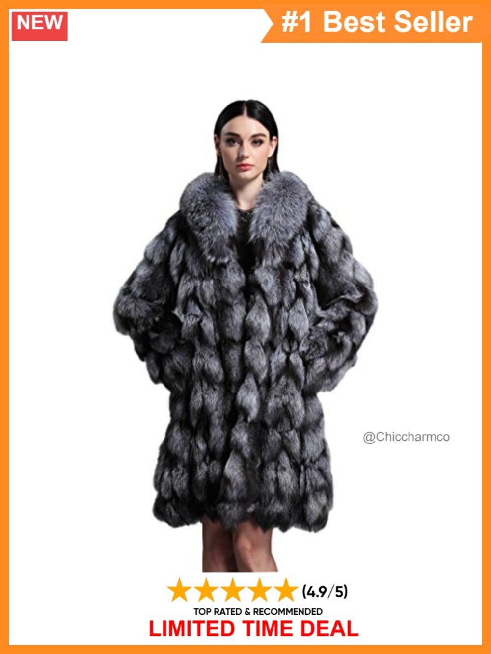 Genuine Fox Fur Long Coat Thick Warm Winter Overcoat